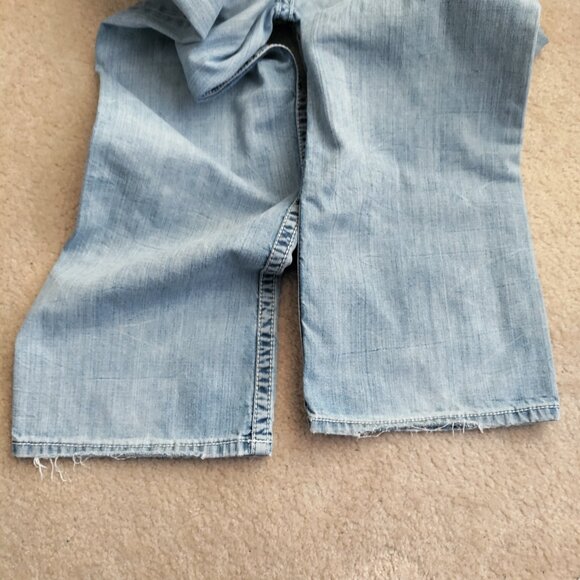 BKE Tyler 34R Mens Straight Jeans Stretch Denim 36x31 Distressed Blue Pants GUC - Picture 7 of 11